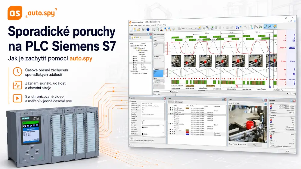 Sporadické poruchy na PLC Siemens S7: jak je zachytit pomocí auto.spy