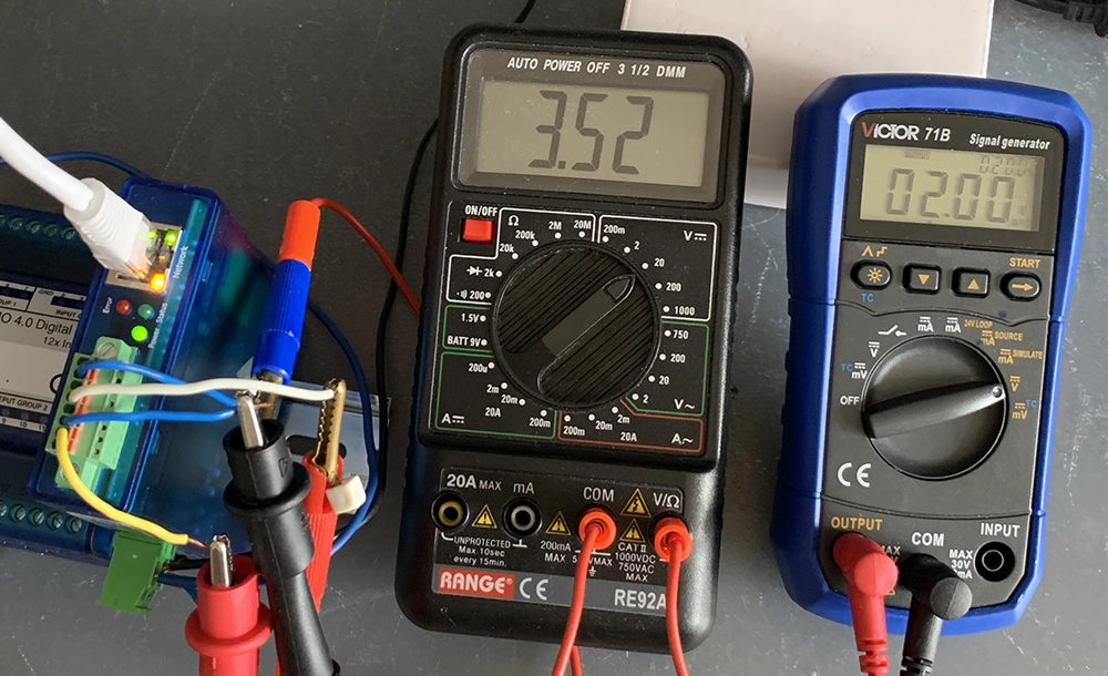 Zapojení měření a kalibrátoru do modulu W&T