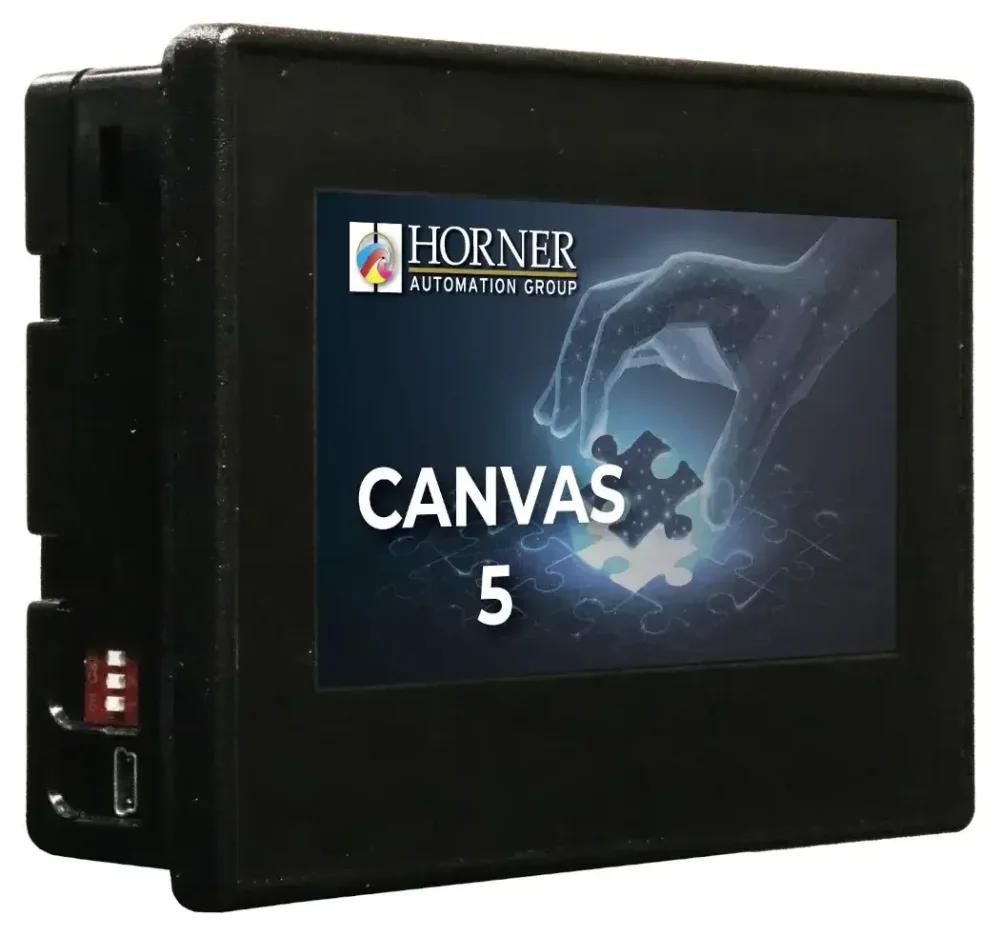 HORNER CANVAS 5 PLC HMI controller with 4.3″ colour touchscreen, analog / digital inputs and outputs
