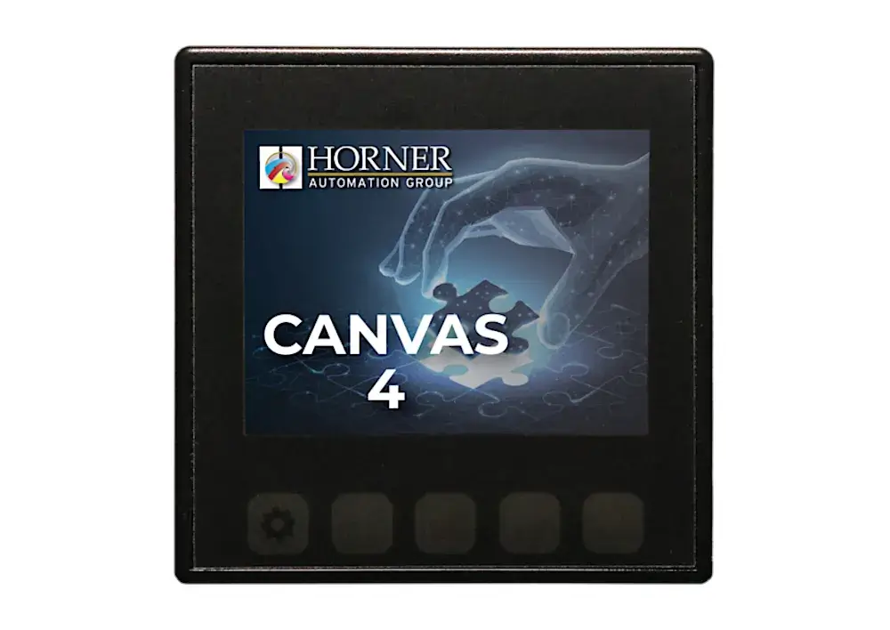 HORNER CANVAS 4 PLC HMI controller with 3.5″ colour touchscreen, analog / digital inputs and outputs