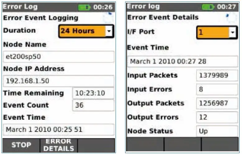NaviTEK IE – event and fault logging in a PROFINET network