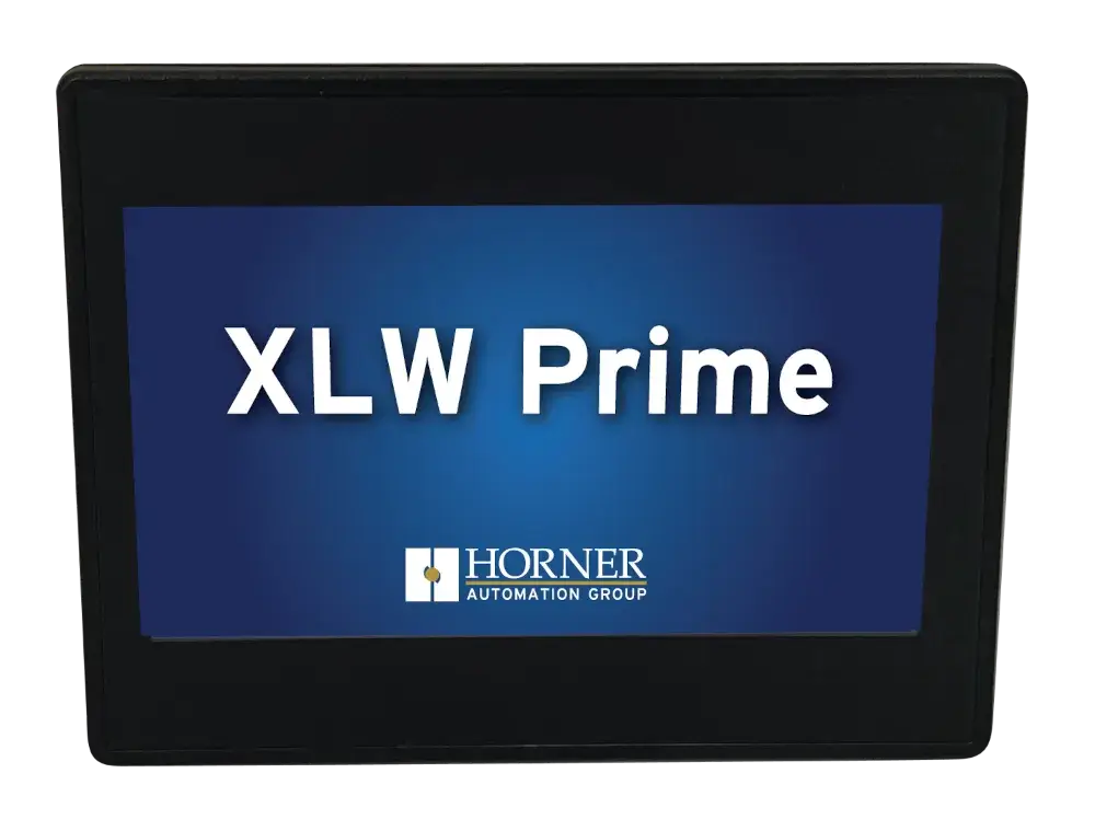 HORNER XLW Prime PLC HMI controller with 7″ colour touchscreen, analog / digital inputs and outputs