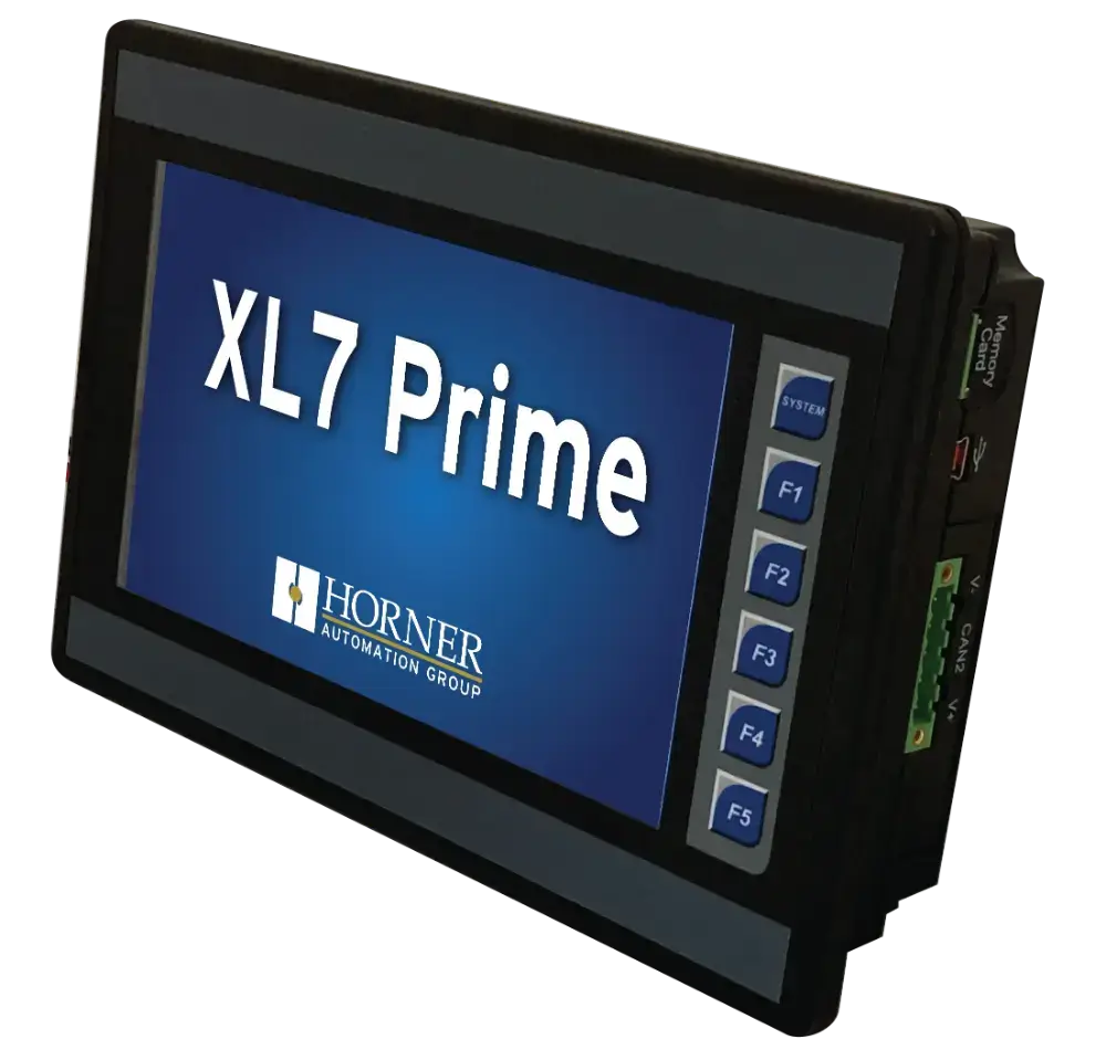HORNER XL7 Prime PLC HMI controller with 7″ colour touchscreen, analog / digital inputs and outputs
