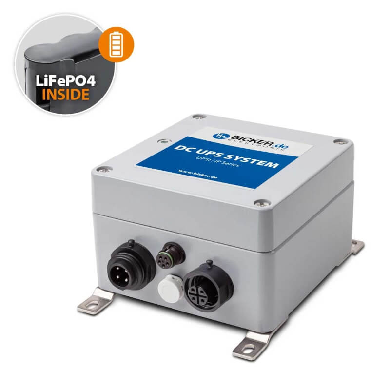 Bicker UPSI-1208IP-11U with LiFePO₄ battery, 12 VDC / 8 A / 96 W and IP65/IP67 protection