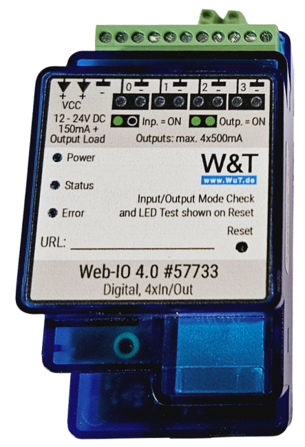 Ethernet IO remote digital inputs outputs 24V: 4xDI, 4xDO, Modbus TCP, REST, MQTT, OPC UA