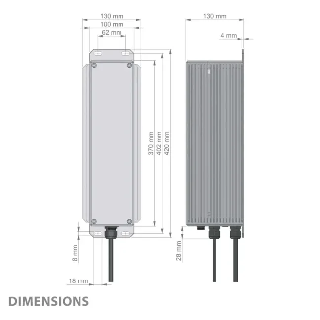 144 W 24 VDC / 6 A rugged industrial Bicker AC/DC UPS IP65 with LiFePO4 battery