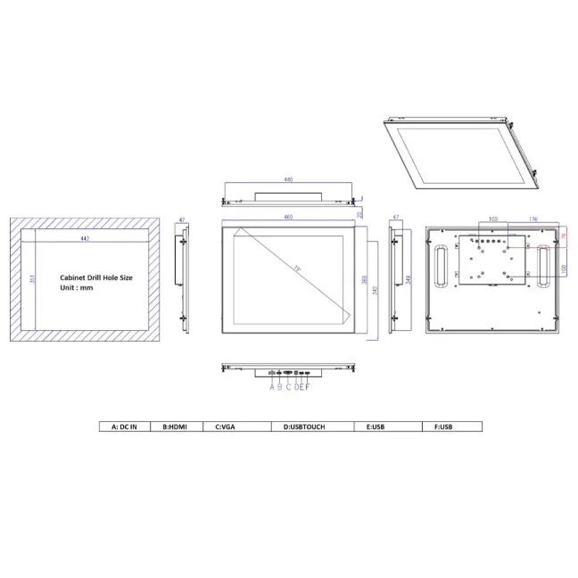 19" industrial touch screen capacitive NODKA C193