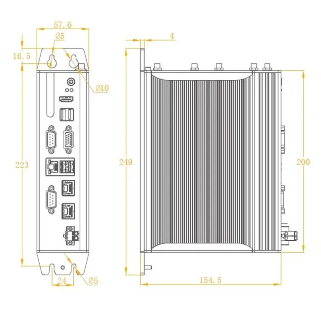 Industrial computer NODKA NP-6113 - dimensions | FOXON