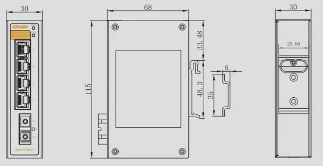 Opal5 průmyslový switch 5x 100M or according to the configuration, FOXON