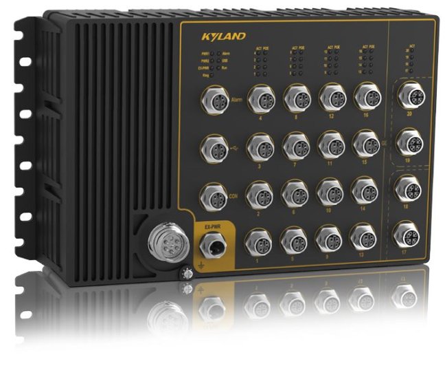 Aquam 8620/8120 industrial switch 20xM12 PoE ports, EN50155, IP65