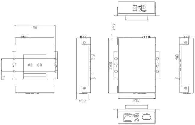 EMC-G201 Optical Converter from 100/1000M RJ45 to 100/1000M Connector SFP / SC Multi-mode / SC Single-mode