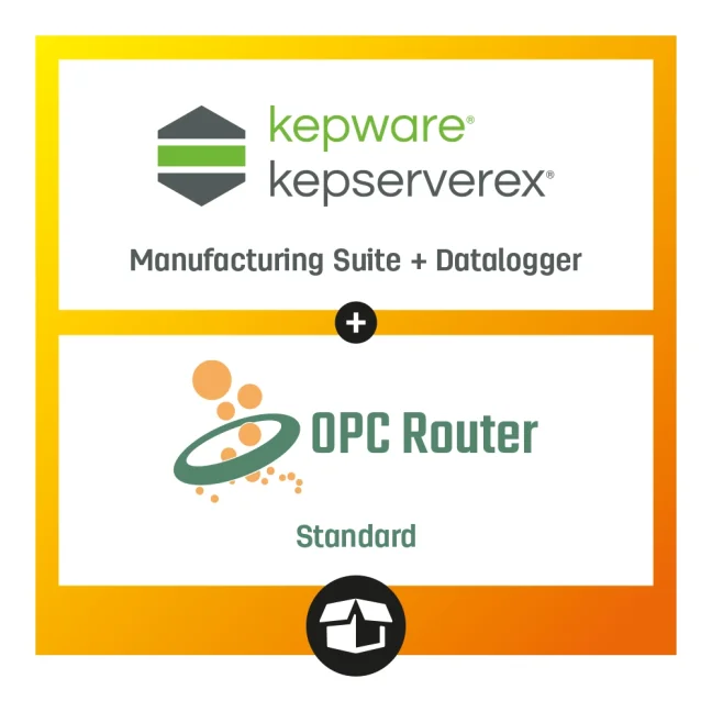 Softwarepaket für Maschinendatenerfassung, Archivierung und Integration: Kepware Manufacturing Suite + Kepware Datalogger + OPC Router Standard