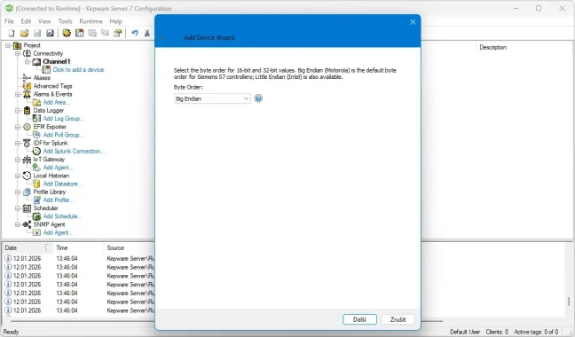TOP 100 servidores OPC UA/DA en una licencia de Kepware Server, Manufacturing Suite