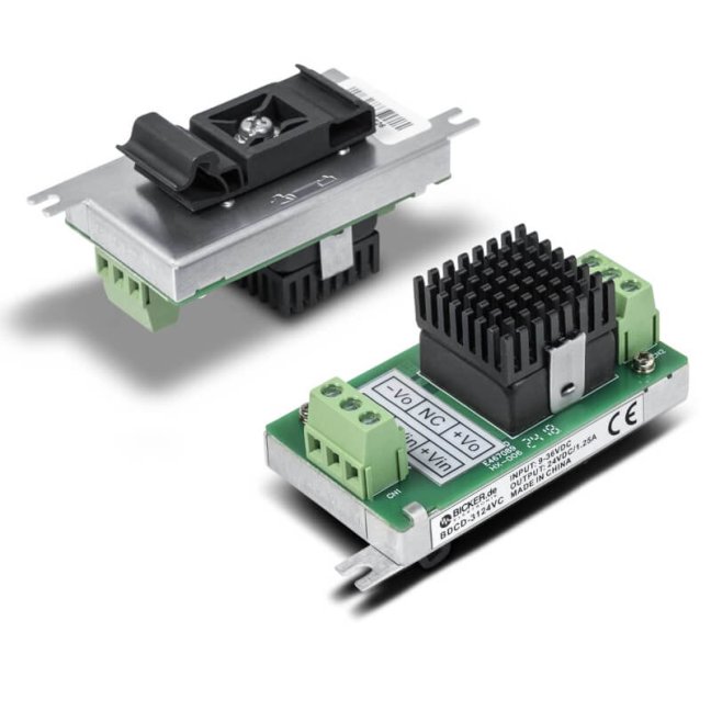 Convertidor de tensión DC/DC Bicker de 30 W (9–36 VDC → 5 / 12 / 24 VDC)