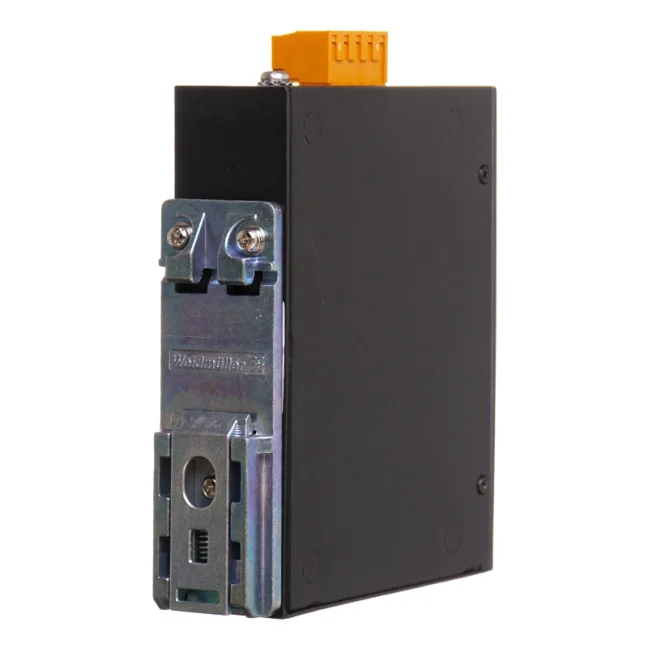 Industrial switch 5x 1Gbit RJ45, unmanaged, power supply 12-48VDC, metal chassis.