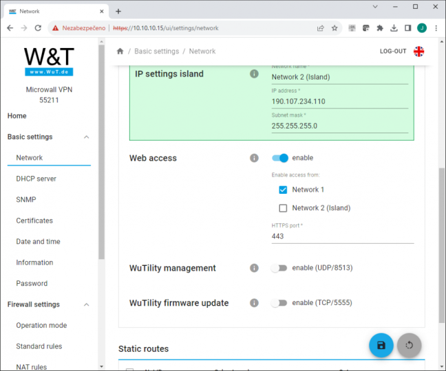 Microwall VPN, industrial Firewall, Ethernet bridge, NAT router and VPN WireGuard
