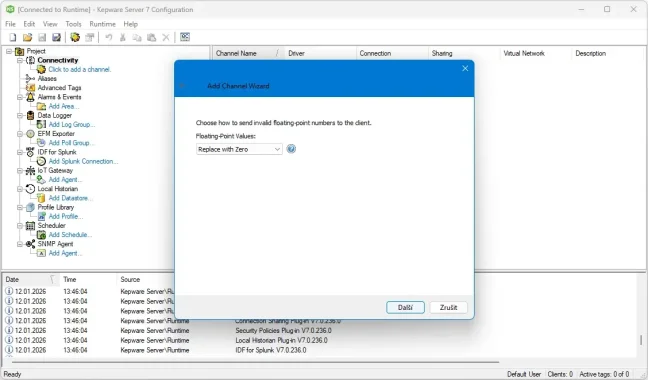 TOP 100 servidores OPC UA/DA en una licencia de Kepware Server, Manufacturing Suite