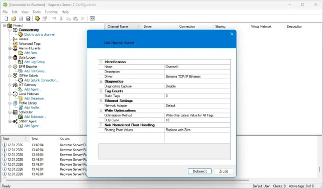 TOP 100 servidores OPC UA/DA en una licencia de Kepware Server, Manufacturing Suite