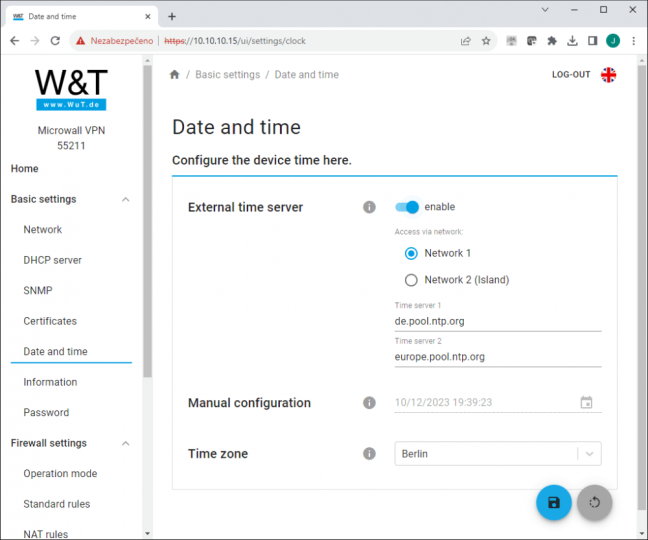 Microwall VPN, industrial Firewall, Ethernet bridge, NAT router and VPN WireGuard