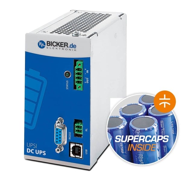 Fuente de alimentación de respaldo Bicker UPS de 96 W 24 VDC / 4 A, supercapacitor