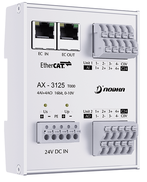 4xAI / 4xAO, 0-10V, EtherCAT IO module