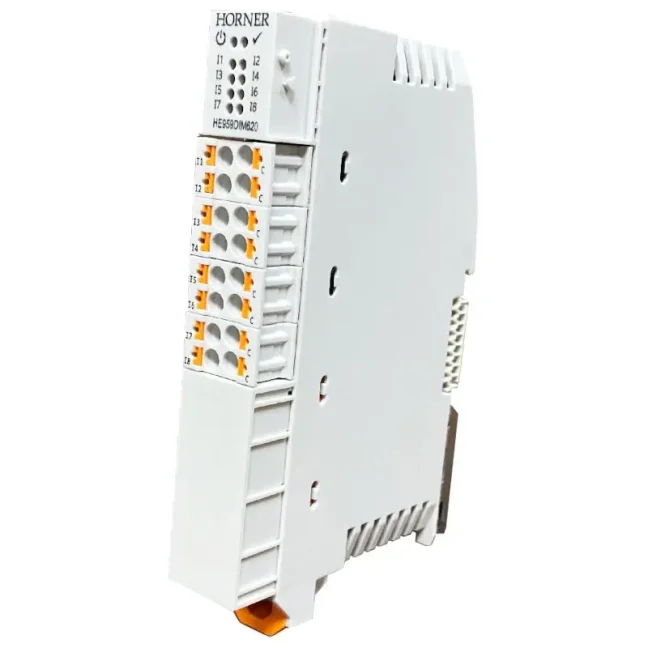 OCS-I/O – modular CsCAN I/O system for HORNER PLCs - Versión: Basic module + 2× flex DI/AI (12bit), 2× DO, 1× univ. AI (16bit), 1× AO
