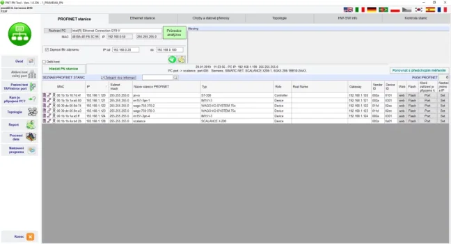 PNT-PN TOOL - jedinečný analyzátor a tester sítě a komunikace PROFINET, FOXON