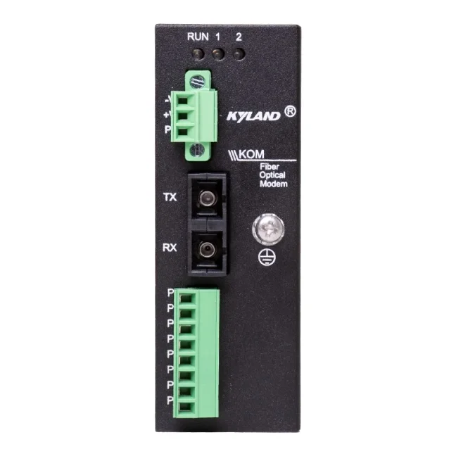 Media converter KOM200 RS232/422/485 to optical fiber, unmanaged converter from serial line (RS232/422/485) to optical medium, FOXON