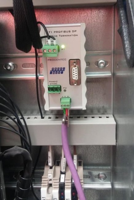 T1 Active PROFIBUS DP terminator - connection example | FOXON