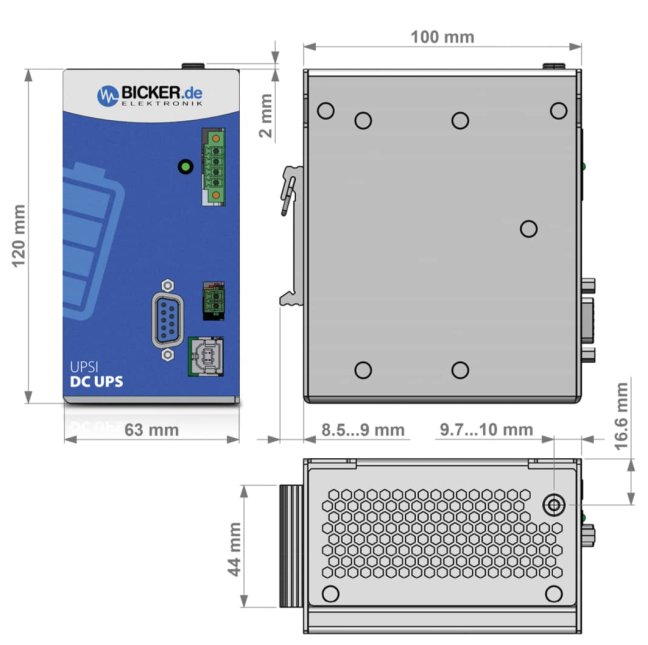 144 W 24 VDC / 6 A UPS záložný zdroj Bicker, batéria LiFePO4