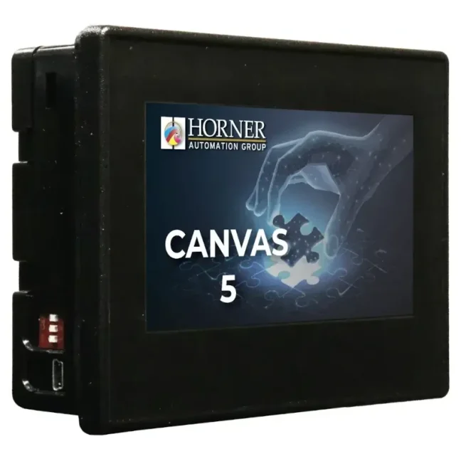 HORNER CANVAS 5 PLC HMI controller with 4.3″ colour touchscreen, analog / digital inputs and outputs