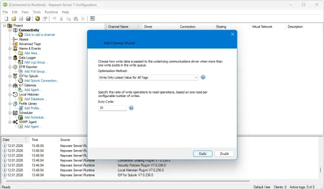 TOP 100 servidores OPC UA/DA en una licencia de Kepware Server, Manufacturing Suite