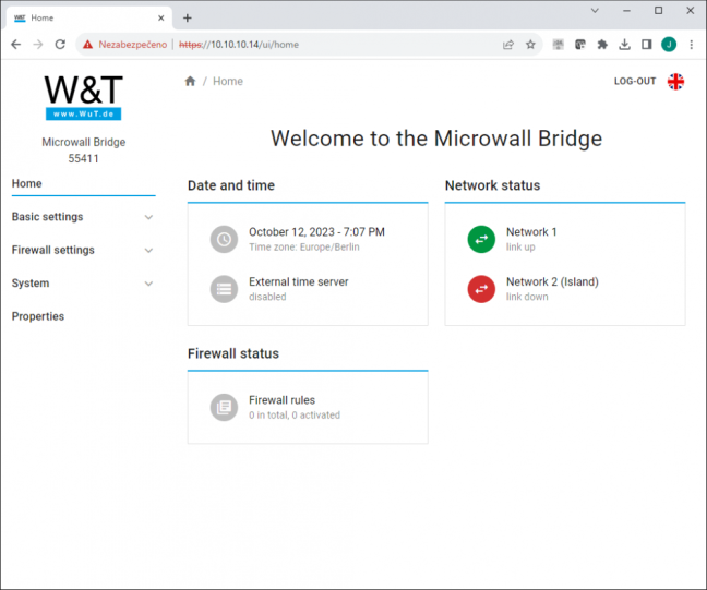 Microwall Bridge, průmyslový Firewall and Ethernet Bridge