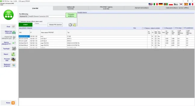 PNT-PN TOOL - jedinečný analyzátor a tester sítě a komunikace PROFINET, FOXON