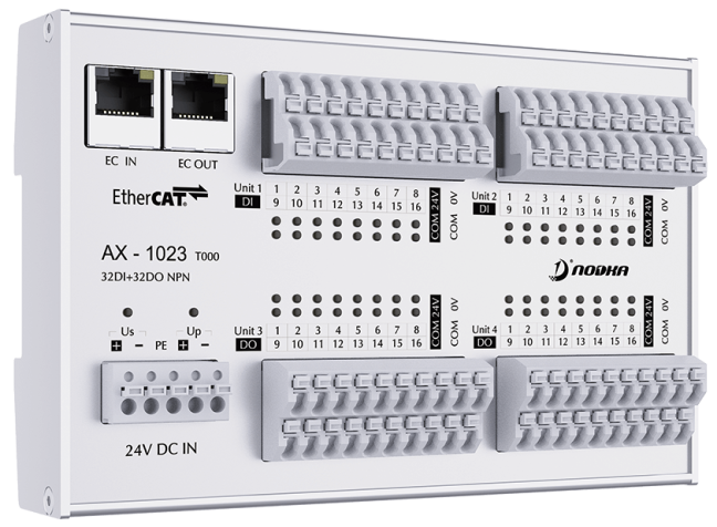 32xDI 10μs / 32xDO, NPN 24VDC, EtherCAT IO module