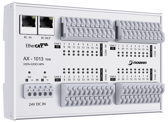 32xDI 3ms / 32xDO, NPN 24VDC, EtherCAT IO module