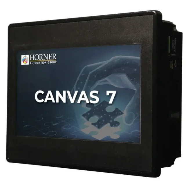 HORNER CANVAS 7 PLC HMI automat s 7″ barevným dotyk displejem, s analog / digital vstupy a výstupy