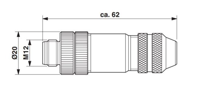 M12 PROFIBUS connector, male