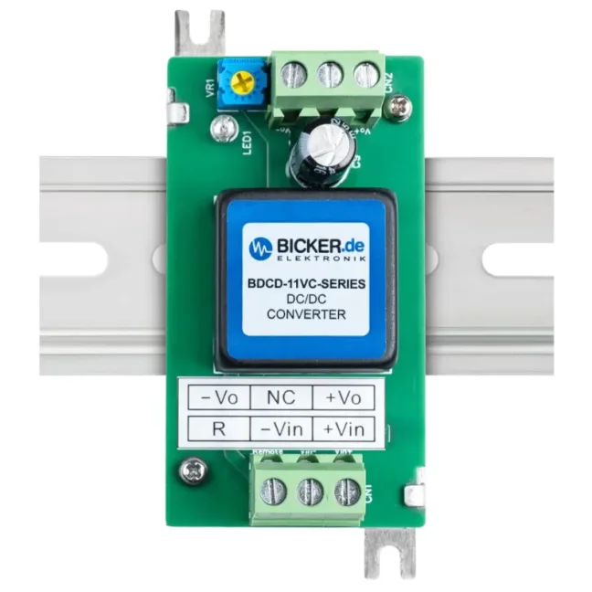 10 W DC/DC voltage converter Bicker (9–36 VDC → 5 VDC) – version with VR trim potentiometer for output voltage adjustment