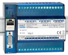 Ethernet IO remote digital inputs outputs 24V: 12xDI, 12xDO, 1xRS232 COM server, Modbus TCP, REST, MQTT, OPC UA