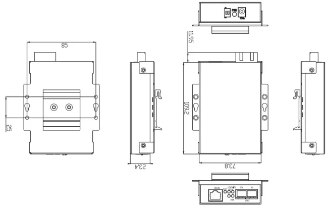 EMC-G201 Optical Converter from 100/1000M RJ45 to 100/1000M Connector SFP / SC Multi-mode / SC Single-mode