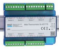 Ethernet teploměr 8x Pt100 / Pt1000, čidlo přes svorkovnici, Modbus TCP, REST, MQTT, OPC UA