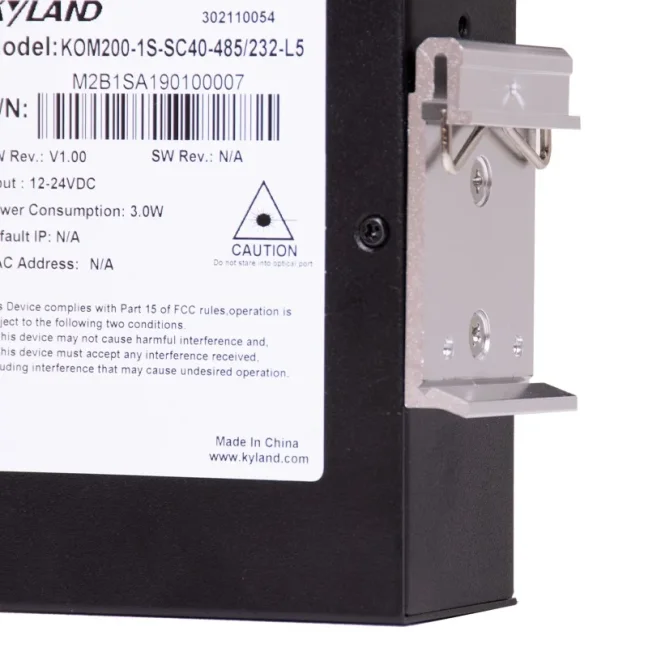 Media converter KOM200 RS232/422/485 to optical fiber, unmanaged converter from serial line (RS232/422/485) to optical medium, FOXON