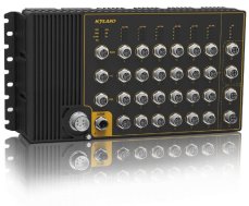 Aquam 8628/8128 průmyslový switch 28xM12 PoE porty, EN50155, IP65