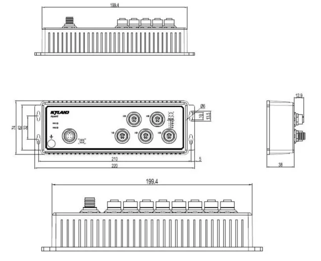 Aquam5/8, 5/8 Port Unmanaged EN50155 Industry Ethernet Switch, IP65/67