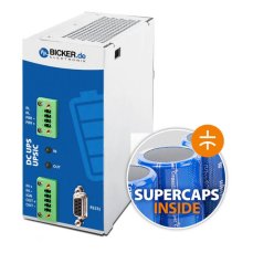 60 W DC/DC converter (16–32 VDC → 12 VDC / 5 A) with Bicker UPS, 1,4 Wh supercapacitor