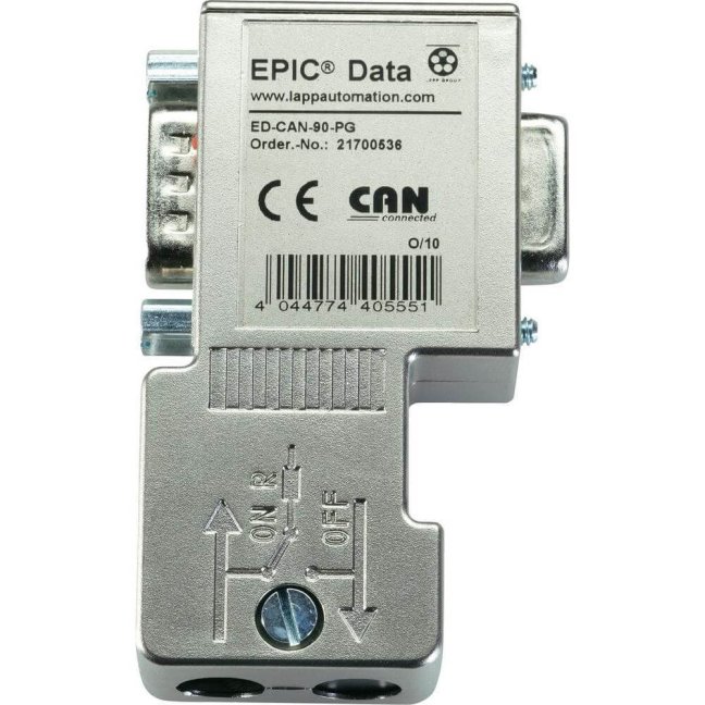 Connector for CAN, CANbus and DeviceNet, cable 90°, s PG portem