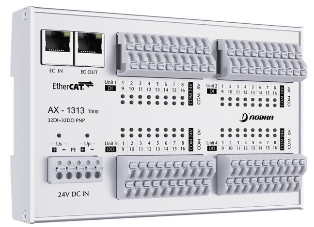 32xDI 3ms / 32xDO, PNP 24VDC, EtherCAT IO module
