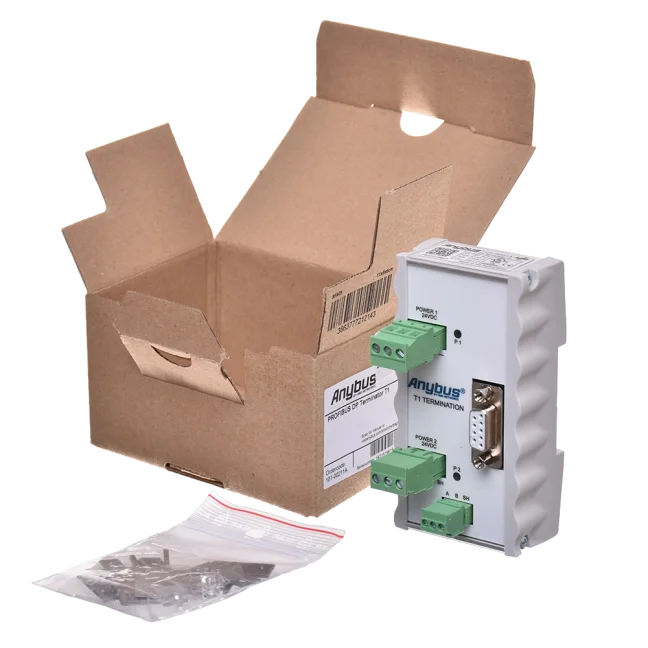 T1 active termination of PROFIBUS network/segment - packaging | FOXON & Anybus (HMS)