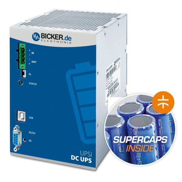 240 W 24 VDC / 10 A UPS záložný zdroj Bicker, superkondenzátor